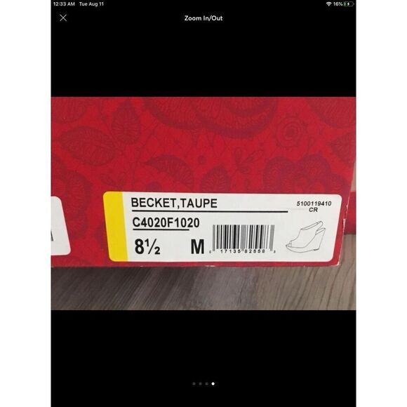 CARLOS SANTANA Taupe Suede Wedge Back Strap Wedge Heels Sz 8.5M - Picture 3 of 3